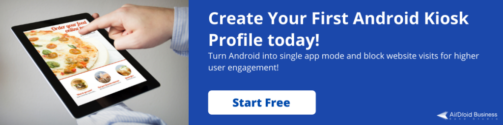 airdroid business kiosk mode trial banner