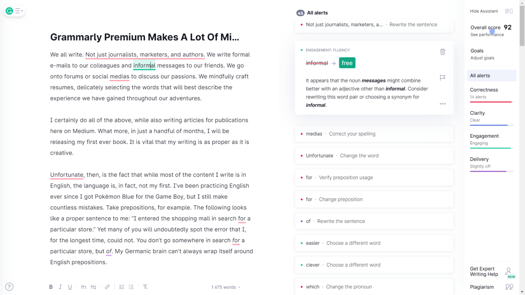 grammarly for spelling grammar and punctuation