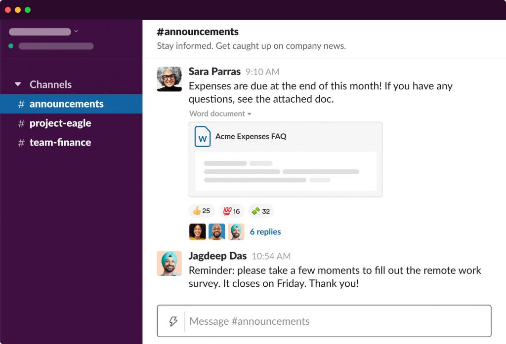 slack for remote work