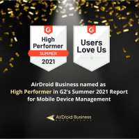 g2 crowd high performer badge - airdroid business