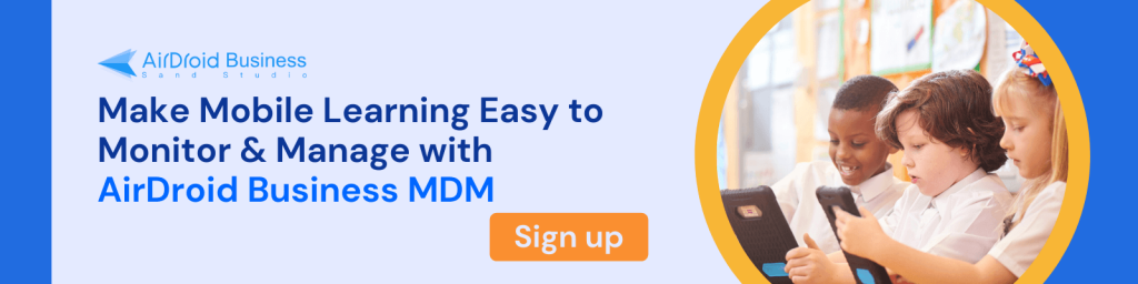 MDM Free trial banner for mobile learning