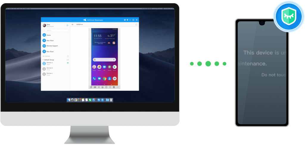The new Black Screen Mode in AirDroid Business Remote Control